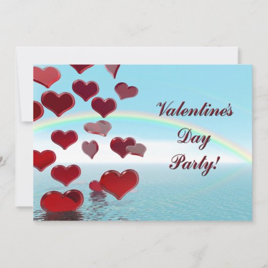 バレンタインデーパーティーの招待状 招待状 (正面)