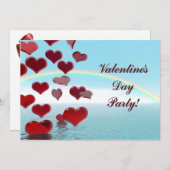 バレンタインデーパーティーの招待状 招待状 (正面/裏面)