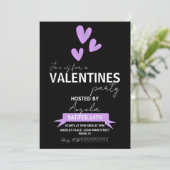 バレンタインデーパーティーイベント 水彩ハート 招待状 (スタンド正面)