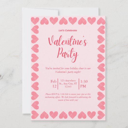 バレンタインデーパーティーカード シーズンカード (正面)