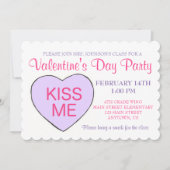 バレンタインデーパーティーキャンディ会話ハート 招待状 (正面)