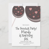 バレンタインデーパーティークッキーズスイーツ誕生日 招待状 (正面)