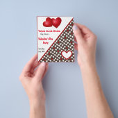 バレンタインデーパーティーチラシ チラシ (手)