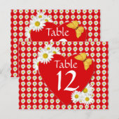 バレンタインデーパーティーデイジー表番号カード ポストカード (正面/裏面)