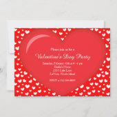 バレンタインデーパーティーハート 招待状 (正面)