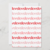 バレンタインデーパーティーピンクアンドレッドタイポグラフィ 招待状 (裏面)