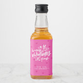 バレンタインデーパーティーホットピンクハート リキュールボトルラベル (正面)