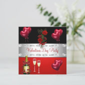 バレンタインデーパーティーレッドローゼバルーン 招待状 (スタンド正面)