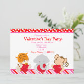 バレンタインデーパーティー動物 招待状 (スタンド正面)