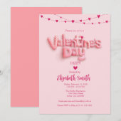 バレンタインデーパーティー招待状テンプレート 招待状 (正面/裏面)
