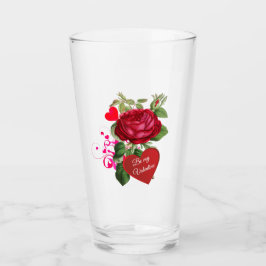 バレンタインデーパーティー用グラスカップ 薔薇とハート タンブラーグラス