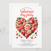 バレンタインデーパーティー 招待状 (正面/裏面)