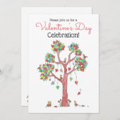 バレンタインデーパーティー 招待状 (正面/裏面)