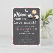 バレンタインデーパーティー　深夜のフクロウをテーマに 招待状 (スタンド正面)