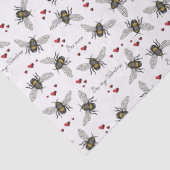 バレンタインデービーマイニングミツバチとハートパターン 薄葉紙 (詳細)