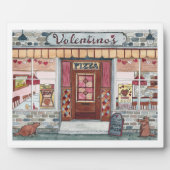バレンタインデーピザショップウォーターカラー フォトプラーク (正面)