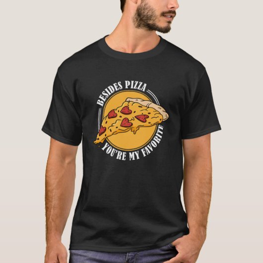 バレンタインデーピザパーティーピザ食べ物ピザ株式会社 Tシャツ (正面)