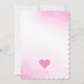 バレンタインデーピンクウォーターカラーパーティの招待状 招待状 (裏面)
