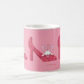 バレンタインデーピンクシューズラブハローマグカップ コーヒーマグカップ (中央)