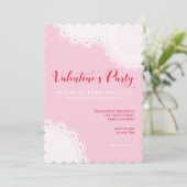 バレンタインデーピンクドイリーパーティー 招待状 (スタンド正面)