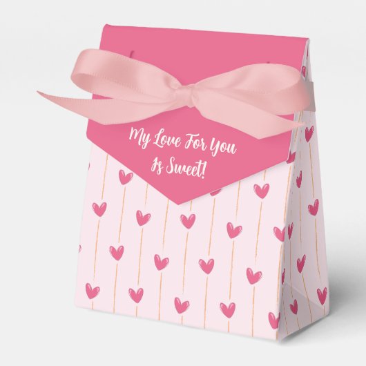 バレンタインデーピンクハートお願いボックス フェイバーボックス (正面サイド)