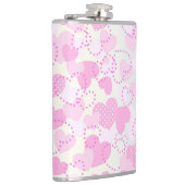 バレンタインデーピンクハート背景 フラスク (右)