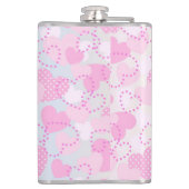 バレンタインデーピンクハート背景 フラスク (裏面)