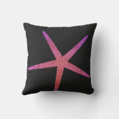 バレンタインデーピンクパープルグリッターヒトデの贈り物 アウトドアクッション (裏面)