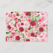 バレンタインデーピンクフローラブックベビー エンクロージャーカード (裏面)