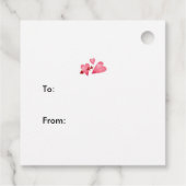 バレンタインデーピンクホットチョコレート爆弾ラベル フェイバータグ (裏面)