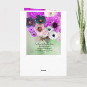 バレンタインデーピンク紫のバラ、アネモネの花 シーズンカード (裏面)