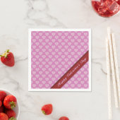 バレンタインデーピンク&ホワイトハートパターンナプキンス スタンダードカクテルナプキン (インサイチュ)