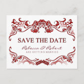 バレンタインデーファンシースの赤いポストカードを保存す縁どる 案内ポストカード (正面)
