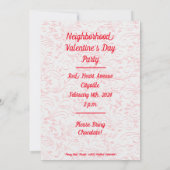 バレンタインデーファンシー赤いハートパーソナライズされた 招待状 (裏面)