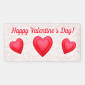 バレンタインデーファンシー赤いハート 横断幕 (横)