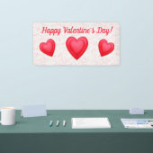 バレンタインデーファンシー赤いハート 横断幕 (トレードショー)