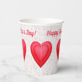 バレンタインデーファンシー赤いハート 紙コップ (右)