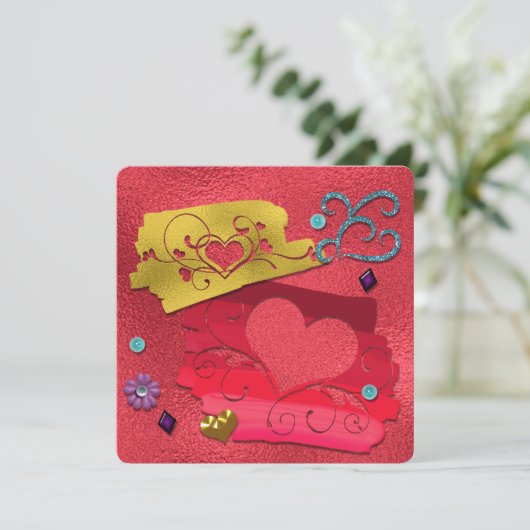 バレンタインデーフェイクゴールドフォイル装飾かわいい (スタンド正面)