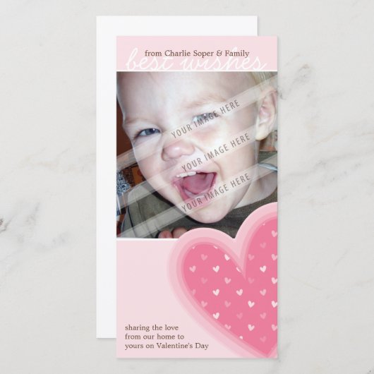 バレンタインデーフォトカード::ファンキーハート5P シーズンカード (正面/裏面)