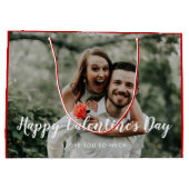 バレンタインデーフォトレッドカスタム ラージペーパーバッグ (裏面)