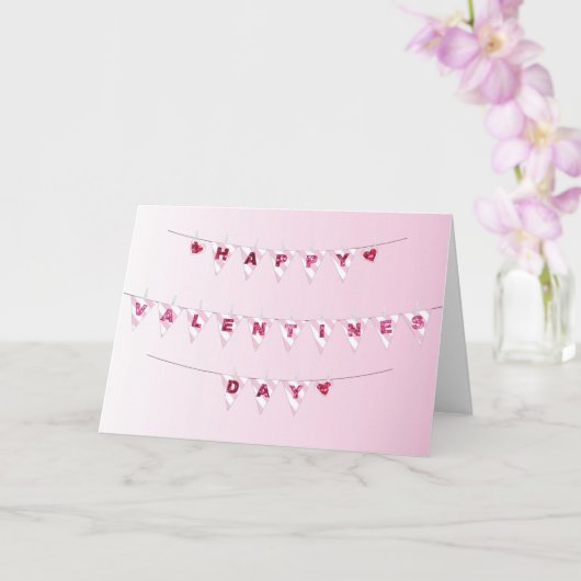 バレンタインデーフラグ-折り畳みグリーティングカード カード (蘭)
