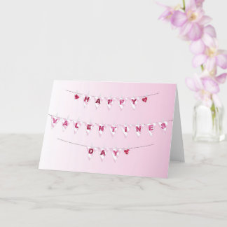 バレンタインデーフラグ-折り畳みグリーティングカード カード