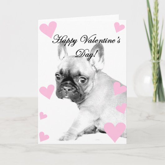 バレンタインデーフランスのブルドッグ シーズンカード (正面)