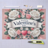 バレンタインデーフローラハートデザイン 薄葉紙 (クラフト)