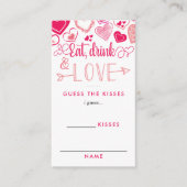 バレンタインデーブライダルシャワーどれだけのキスゲーム エンクロージャーカード (正面)
