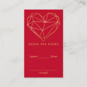 バレンタインデーブライダルシャワーどれだけのキスゲーム エンクロージャーカード (正面)