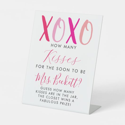 バレンタインデーブライダルシャワーどれだけのキスゲーム 台座サイン (正面)