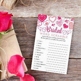 バレンタインデーブライダルシャワー単語スクランブルゲーム