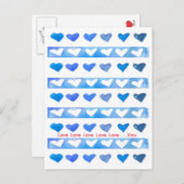 バレンタインデーブルーウォーターハート愛 シーズンポストカード (正面/裏面)