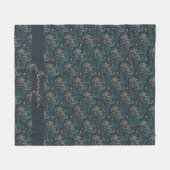 バレンタインデーブルーブラウン私はあなたを愛するタイポグラフィ フリースブランケット (正面(横))